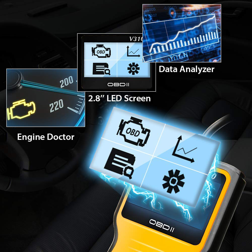 Kingsuda Alat OBD2 Pembaca Kode Diagnostik Mobil Otomotif Car