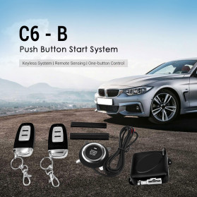Zeepin Push Start One Button Ignition Car Keyless Entry System with Remote Control - C6-B - Black