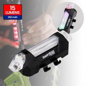 TaffLED Lampu Belakang Sepeda USB Rechargeable Rear Tail Bike Portable Light Lamp - DC-918 - Mix Color