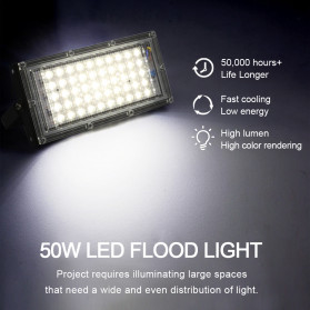 TaffLED Lampu Sorot Flood Light Waterproof 4500 Lumens 50W Cool White 6500K- A8 - Black - 4