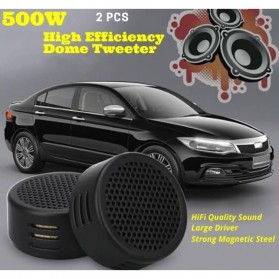 Tiaoping Speaker Mini Dome Tweeter Loudspeaker Mobil HiFi 500W 2 PCS - TP-005A - Black