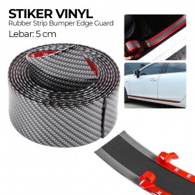 Karlor Stiker Vinyl Mobil Carbon Fiber Rubber Strip Car Bumper Edge Guard 5 x 100 cm - YSB190 - Black
