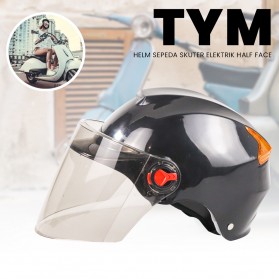 TYM Helm Sepeda Skuter Elektrik Half Face - 1166 - Black