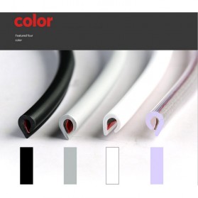 PAHNOS Rubber Strip Dekorasi Pintu Mobil Anti Collision 8M - QW770 - Black