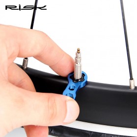 RISK Mur Ban Sepeda Presta Valve Nut Tubeless Tire Cap Aluminium - RA111 - Blue - 2