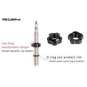 RISK Mur Ban Sepeda Presta Valve Nut Tubeless Tire Cap Aluminium - RA111 - Blue - 5