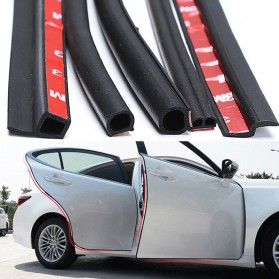 LARATH Rubber Strip Dekorasi Pintu Mobil Soundproof Anti-dust 2 m Type P - NP8935 - Black