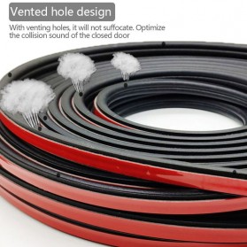 SEAMETAL Rubber Strip Dekorasi Pintu Mobil Soundproof Anti-dust 25M - NP300 - Black - 2