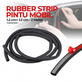 SRIMXS Rubber Strip Door Seal Epdm Pintu Mobil D Type Car 2M 1.2 x 1.2cm - SD-2080 - Black