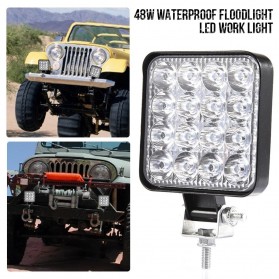 Weketory Lampu LED Spot Light Fog Mobil Truck Jeep SUV 30 Degree LED 48 W - D841 - Black