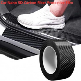 MSUE Stiker Pelindung Mobil Protector Carbon Fiber Car Wrap Film Vynil 10 cm x 5 Meter - C3841 - Black - 2