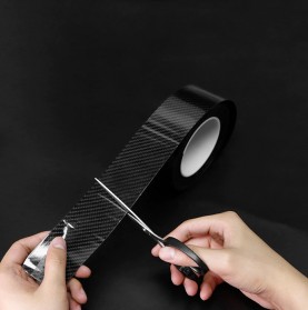 MSUE Stiker Pelindung Mobil Protector Carbon Fiber Car Wrap Film Vynil 10 cm x 5 Meter - C3841 - Black - 4