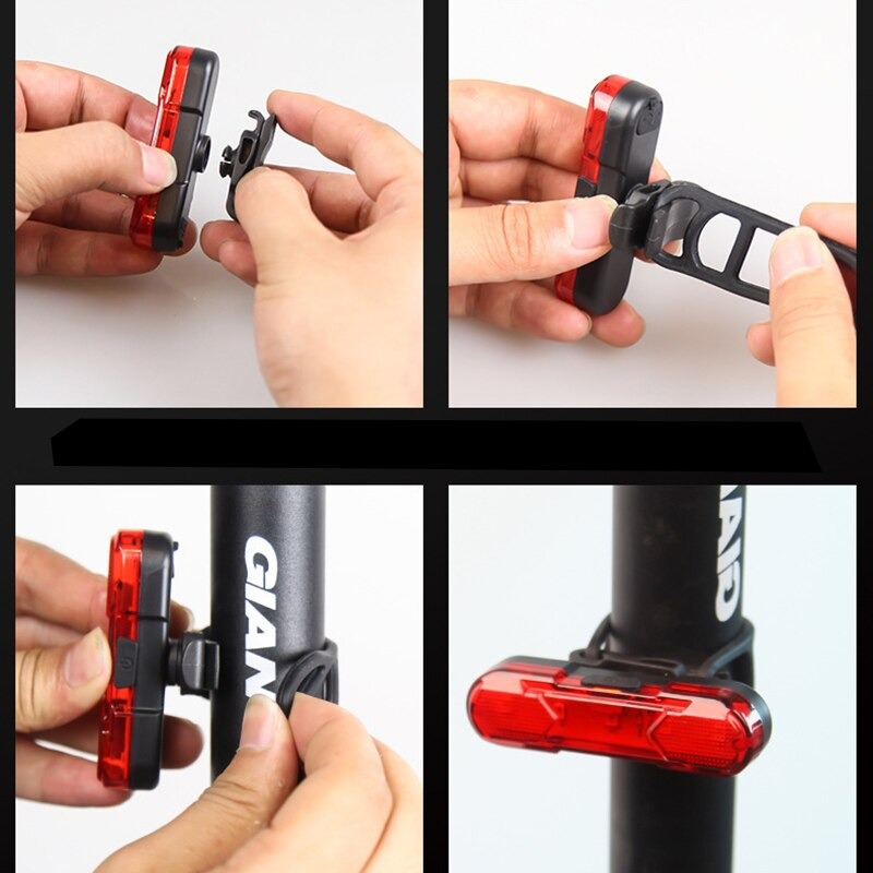 ROBESBON Lampu Belakang Sepeda USB 