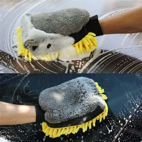 Byfa Sarung Tangan Kain Lap Mobil Wool Microfiber Glove - BH-C - Yellow