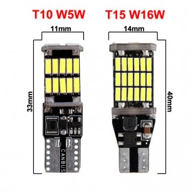 Hamy Lampu LED Mobil SMD T15 W16W 4014 45SMD 12V 6500K 1PCS - FITC - Black - 3