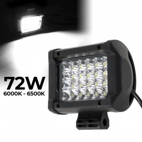 Jexito Lampu LED Spot Light Fog Mobil Truck Jeep 4 Inch 72W 1PCS - JT072 - Black
