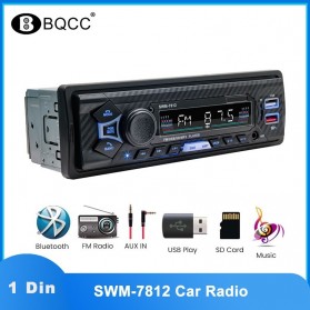 Media Player Mobil - BQCC Tape Audio Mobil Voice Bluetooth Car MP3 Player USB Charge - SWM-7812 - Black