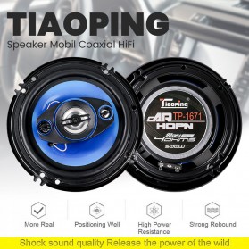Tiaoping Speaker Mobil Coaxial HiFi 2 Way 6 Inch 500W 2 PCS - TP-1671 - Blue