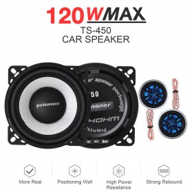Pcinener Speaker Mobil HiFi 4 Inch 120 W 2 PCS - TS-450 - Black