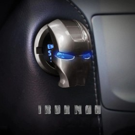 MVL Dekorasi Cover Tombol Start Stop Engine Mobil Car Button Protective Model Iron Man - MV01 - Silver