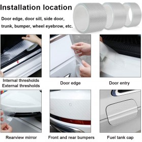 SEAMETAL Stiker Pelindung Mobil Car Scratchproof Protector Tape 70 mm x 3 m - C405 - Transparent - 6