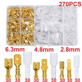 CNZG Terminal Wire Crimp Connector Spade Kit 270 PCS - SC7 - Golden