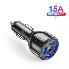 USLION Car Charger Mobil USB 5 Port QC3.0 15A - BK-359 - Black
