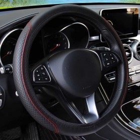 CARSOON Cover Setir Mobil Bahan Kulit Steering Wheel Cover - RZ503 - Red