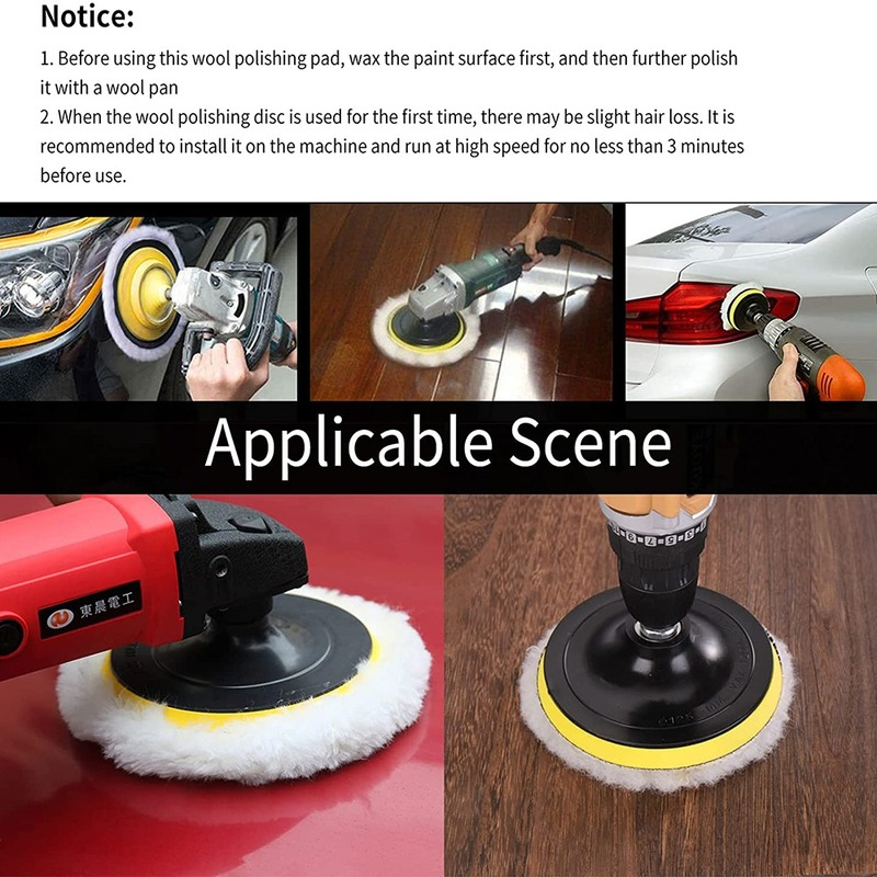 Gambar produk OTOHEROES Pad Poles Bodi Mobil Wol Buffer Waxing Polishing Wheel 5 Inch 3 PCS - DB5