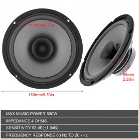 Pcinener Speaker Mobil HiFi 6.5 Inch 500W 1 PCS - TS-601 - Black - 9