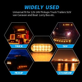 SCZEHN Lampu LED Lampu Peringatan Mobil Truk Warning Light 12LED 12-24V Yellow Light - SC888 - Black - 3