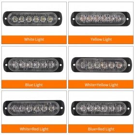 CRABX Lampu LED Lampu Peringatan Mobil Truk Warning Light 6LED 12-24V -  SC888 - Black - 3