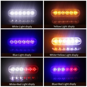 CRABX Lampu LED Lampu Peringatan Mobil Truk Warning Light 6LED 12-24V -  SC888 - Black - 4