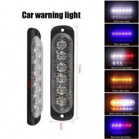 CRABX Lampu LED Lampu Peringatan Mobil Truk Warning Light 6LED 12-24V -  SC888 - Black - 6
