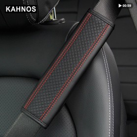 KAHNOS Cover Sabuk Pengaman Mobil 1 Pcs - KH2252 - Black/Red
