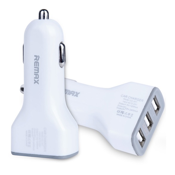 Remax Duck Shape USB Car Charger 3 Port 5V 3.6A - CC301 - White - 1