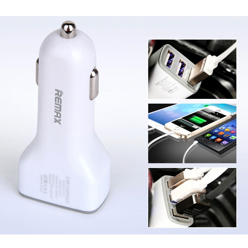 Remax Duck Shape USB Car Charger 3 Port 5V 3.6A - CC301 - White - 2