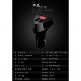 Remax Charger Mobil Alien Series Car Charger 2 USB 3.4A - RCC-208 - Black - 7