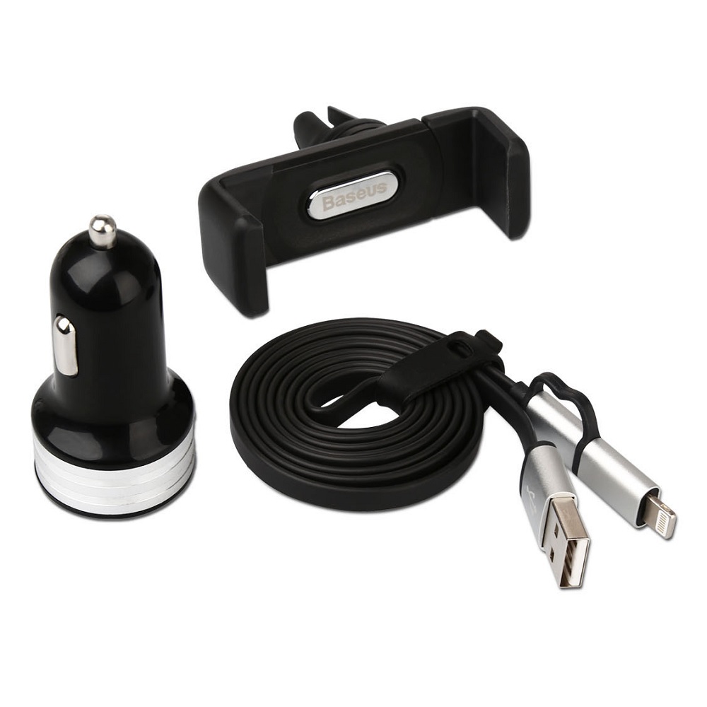 Baseus 3 in 1 Series Duo Lightning Micro USB Cable + Car 