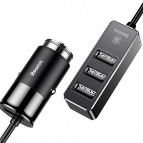 Baseus Enjoy USB Car Charger 3 Port 5.5A - CCTON-01 - Black - 3
