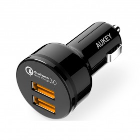 Aukey USB Car Charger 2 Port 36W with QC 3.0 & AiPower - CC-T8 - Black - 1