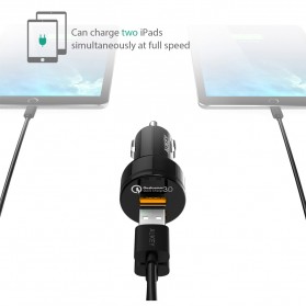 Aukey USB Car Charger 2 Port 36W with QC 3.0 & AiPower - CC-T8 - Black - 3