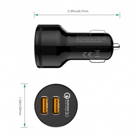 Aukey USB Car Charger 2 Port 36W with QC 3.0 & AiPower - CC-T8 - Black - 7