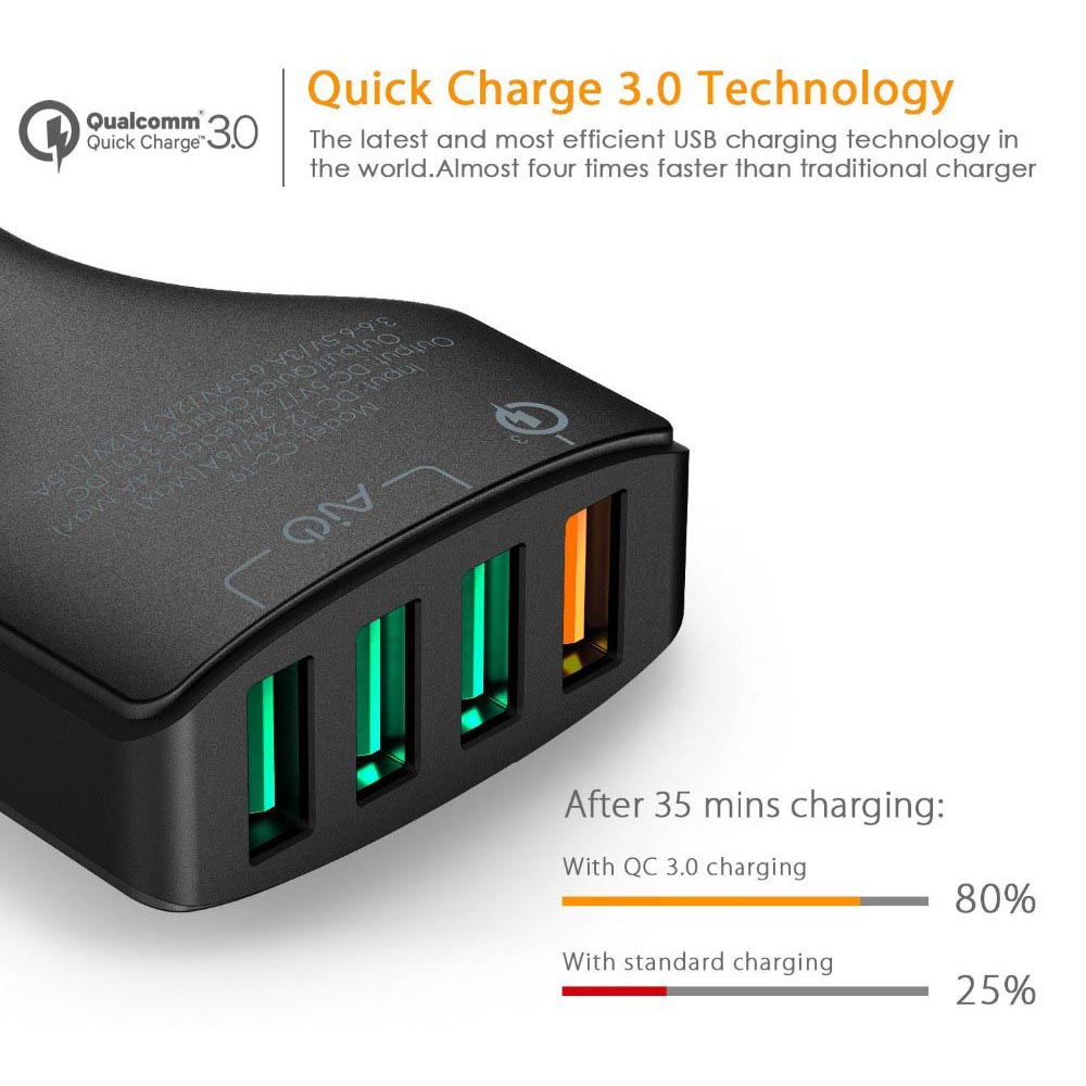 aukey charger mobil 4 port 55w 2 4a qc 3 0 aipower cc t9 black jakartanotebook aukey charger mobil 4 port 55w 2 4a qc 3 0 aipower cc t9 black jakartanotebook