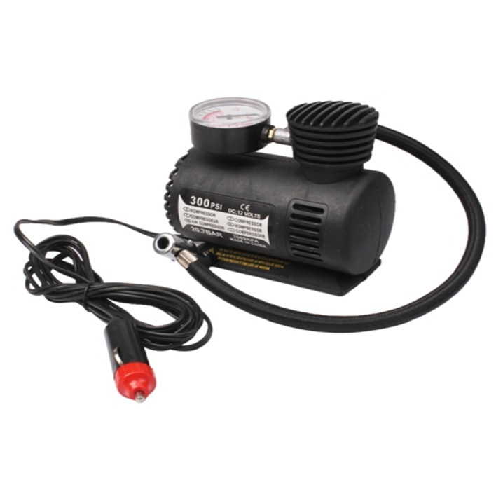 Mini Auto Air Compressor with Car Charger 300 PSI (Real 7 PSI only