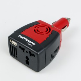 Taffware Power Car Inverter DC 12 V to AC 110/220V EU Plug 5V USB Charger 150W - T150W - Black/Red - 2