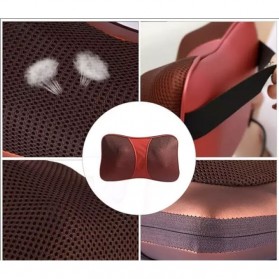 Bantal Pijat Shiatsu Car Heat Neck Massage Pillow - 8028 - Red - 5