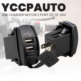 YCCPAUTO USB Charger Motor 2 Port DC 12-24V - CJ-L040 - Black