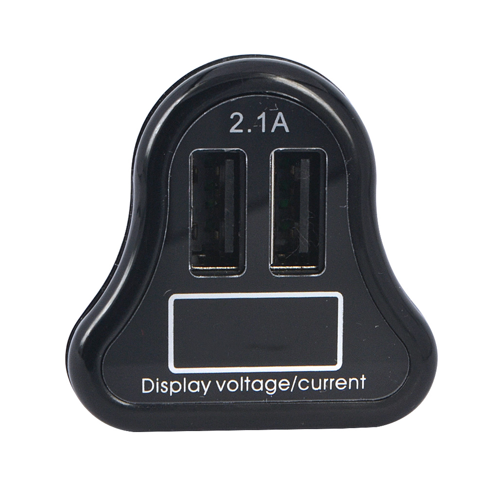 dual usb car charger with led display 2 1a black dual usb car charger with led display 2 1a black