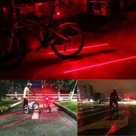 TaffLED Bicycle Laser Strobe Taillight 5 LED / Lampu LED Sepeda - SL-116 - Red - 5
